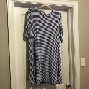 Simple blue and white stripe dress